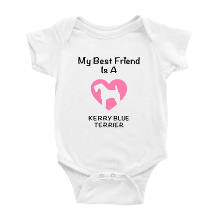 

My Best Friend is A Kerry Blue Terrier Dog Funny Baby Romper 0-3 Months