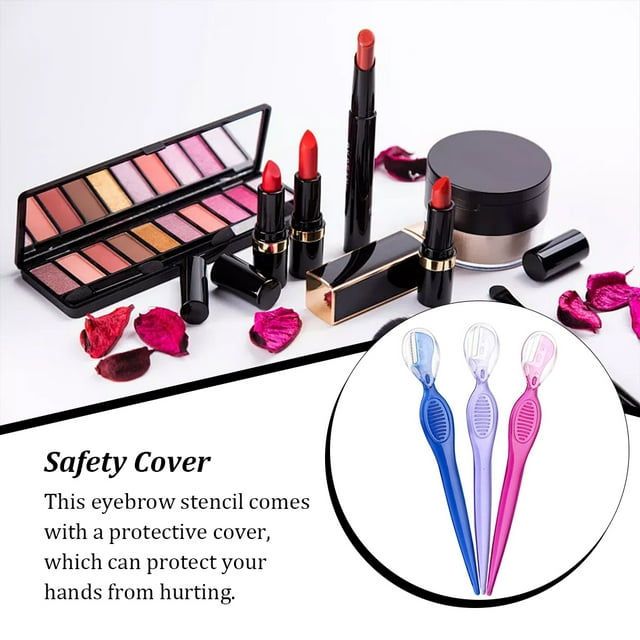 Makeup Tool Save Time Eye Brown Razor Facial Shaver Styling Props Scraper Shapers Eyebrows Trimmer Practical Eyebrow Stencil Transparent Purple
