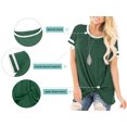 thumbnail image 3 of SHIBEVER Casual Short Sleeve T Shirts for Women Cute Twist Knotted Blouses Summer Tunics Tops Green, 3 of 6