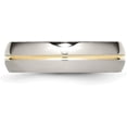 thumbnail image 4 of Chisel Titanium Polished Yellow IP-plated 6.2mm Grooved Band - Ring Size 14.0, 4 of 8