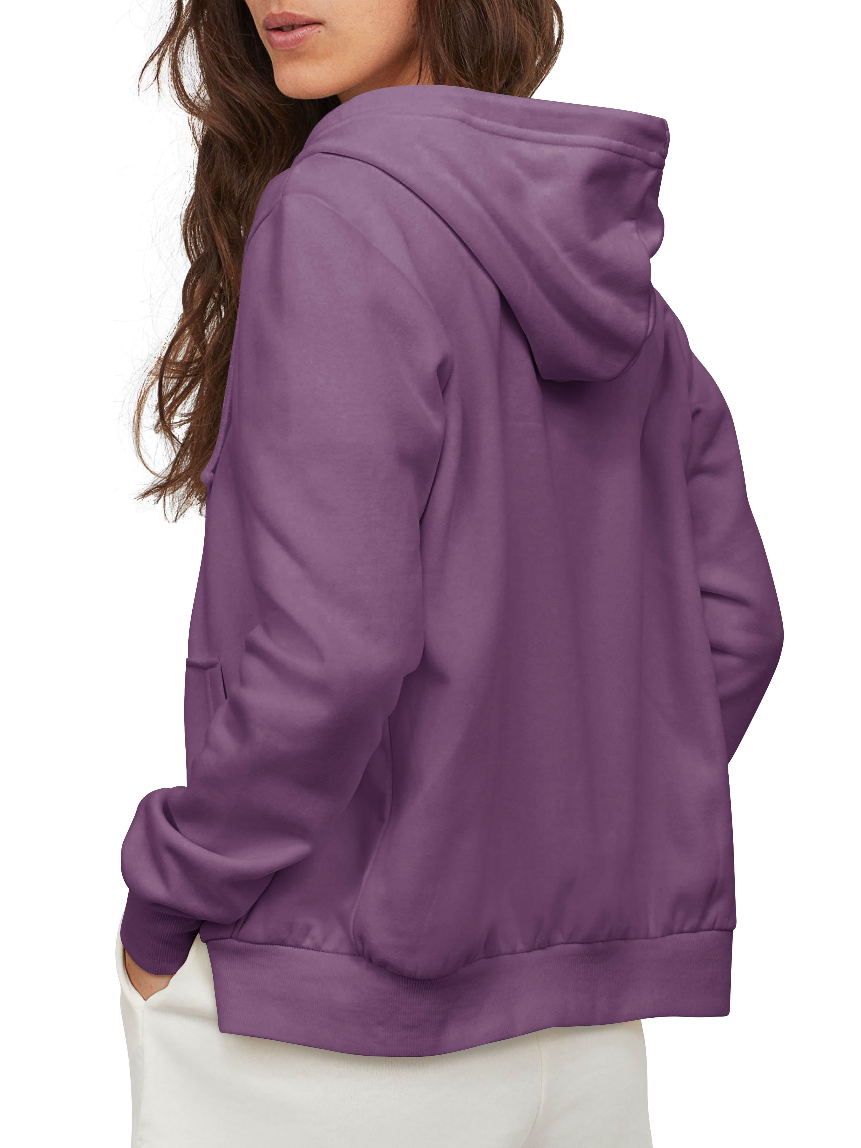 Hat and Beyond Women's Comfortable Hoodie Wrinkle Resistant Cotton Face Zip  Up Hoodie French Terry Hooded Sweatshirts - Walmart.com
