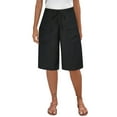thumbnail image 2 of Zorckvet Womens Elastic Waist Shorts Bermuda with Pockets Beach Comfort Casual Short for Women Knee Length, 2 of 6
