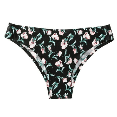 

dmqupv Womens Panties 1 Pieces Women Print Lingerie Temptation Low-waist Panties Underwear Briefs Black XL