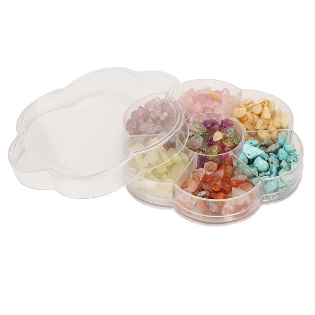 Cristales curativos de 7 colores con forma irregular, empaquetados en caja, cuentas de cristal multiusos para hacer joyas.