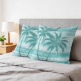 thumbnail image 6 of 24x24 Pillow Covers Set of 2, Teal Coastal Tree Square Throw Pillow Covers for Couch/Sofa/Living Room, Vintage Palm Tree Summer Tropical Botanical Decorative Soft Pillowcases for Couch Throw Pillows, 6 of 9