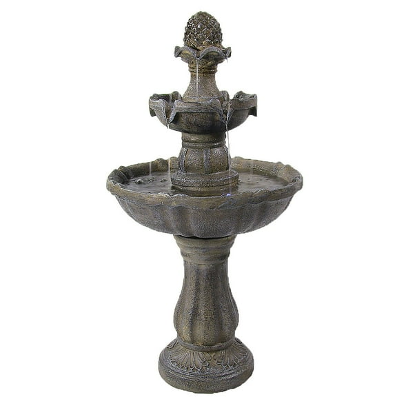 Sunnydaze Pineapple Traditional Brown Polyresin Solar Fountain