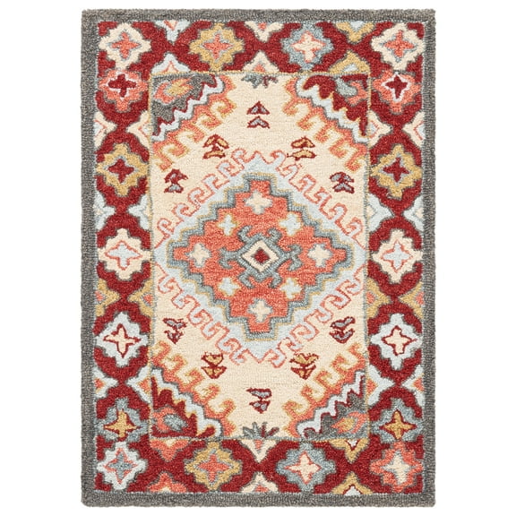 SAFAVIEH Aspen Coriander Geometric Area Rug, Red/Ivory, 2'3" x 4'