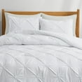 thumbnail image 6 of Peace Nest 3-Piece All Season Pinch Pleated Comforter Set, White, Twin, 6 of 6
