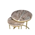 thumbnail image 4 of Expobazaar Nesting Tables | Brown Marble Nesting Coffee Table with Golden Metal Frame, 4 of 5