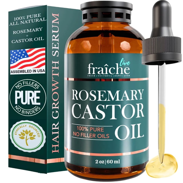 Aceite para el crecimiento del cabello Live Fraiche Rosemary con ricino, 60 ml