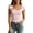 Red, variant on Womens Fairy Grunge Shirts Square Neck Short Sleeve Lace Patchwork Crop Top Vintage Clothes