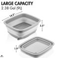 thumbnail image 3 of Hakan Collapsible Tub 9L with Drain Plug, Foldable Dish Basin, Space Saving, Gray, 3 of 9