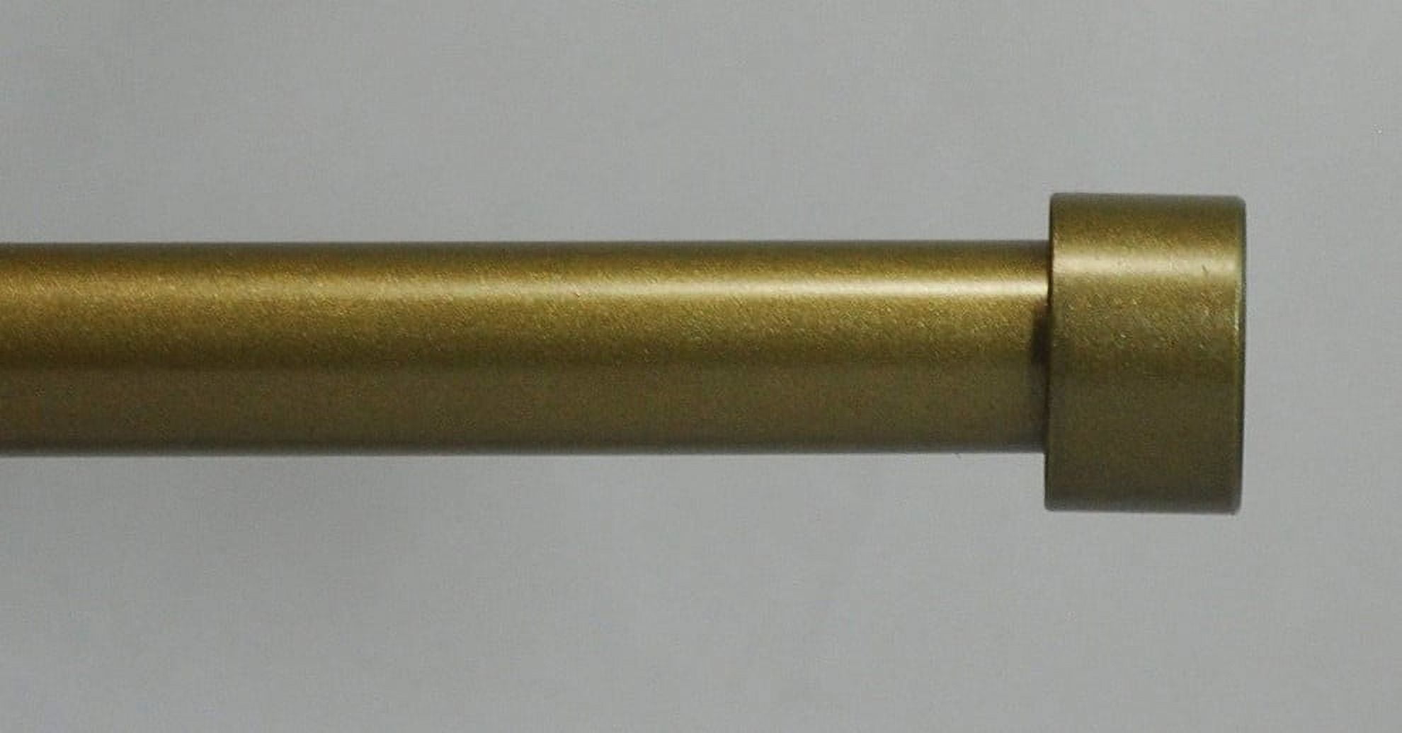 Urbanest Adjustable Single Drapery Curtain Rod – 5/8” Diameter, 28”–48”, Antique Gold Finish with End Caps – Window Curtain Hardware