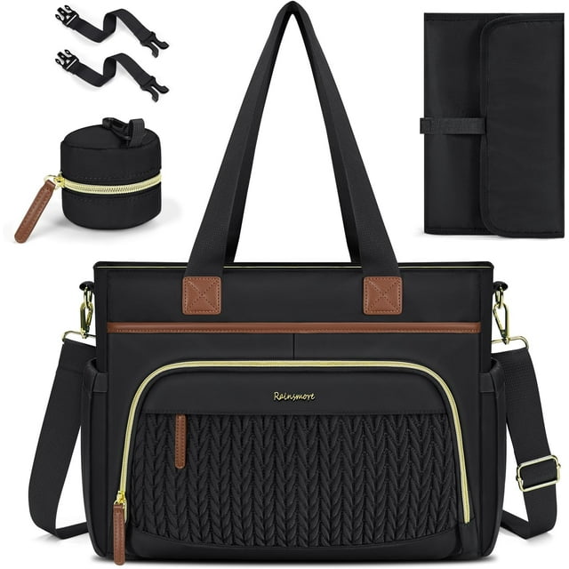 Temogu-sac à Langer, Grand Sac à Bébé Imperméable avec Étui pour Suce & Matelas à Langer & Sangles de Poussette