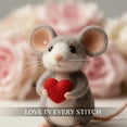 thumbnail image 6 of Valentines Day Felt Mouse Ornaments, Handmade Wool Felt Mouse Holding Heart,Cute Needle Felted Mice Figurine, Mini Wool Mice Figurines,Festive Tabletop Felt Doll Gift for Valentines Day, 6 of 9
