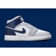 thumbnail image 2 of NEW A i r-Jor-dan 1 Mid Men's Multi Size White/Midnight Navy-Wolf Grey DQ8426-104, 2 of 6