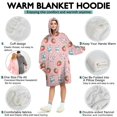 thumbnail image 5 of Wearable Oversized Blanket,Pink Cow Milk Strawberry Pattern Wearable Blanket Hoodie for Adults,Cozy Hooded Blankets with Super Pockets,Super Warm Fuzzy Pullover for Women & Men, 5 of 6