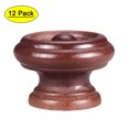 thumbnail image 1 of Unique Bargains Boutons Ronds de Tirage pour Armoire de 37 mm de Diamètre Chambre Bois Rouge Foncé Lot de 12, 1 of 4