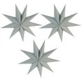 thumbnail image 1 of 3 Pieces 9 Pointed Paper Star Lanterns 12 Inch Hanging Lampshade for LED Light Wedding Birthday Party Decor, Grey, 1 of 7