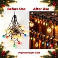 thumbnail image 6 of Chnmavx 100-Pack Christmas Light Clips, Upgraded String Light Siding Clips Sliding Hooks Light Hanging Hooks Outdoor Weatherproof Plastic Clips for String Lights Xmas Decor Black, 6 of 10