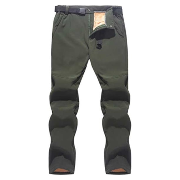 Soidarity Pantalón de invierno Moda Hombre Mujer Senderismo Viajar Montañismo Térmico Impermeable A prueba de viento Pantalones largos Ropa Escalada Verde SG