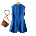 thumbnail image 4 of Women Casual Blazer Vest Jacket, Sleeveless Lapel Coat with Pockets Solid Fashion Outerwear Blue-A XXXL(XXXL), 4 of 6