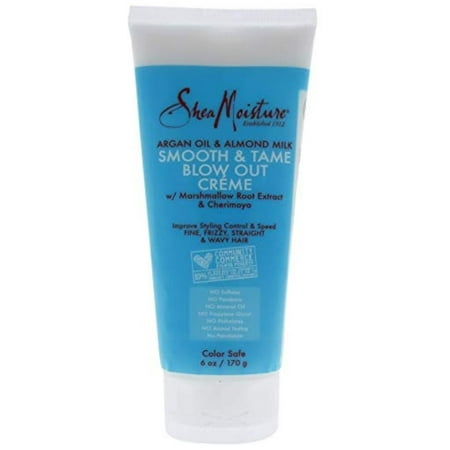2 Pack - Shea Moisture Argan Oil and Almond Milk Smooth and Tame Blow Out Creme for Unisex, 6