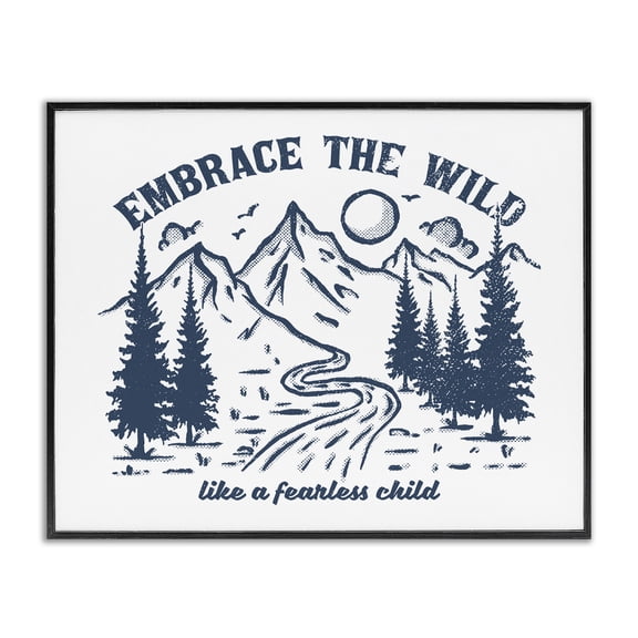 Stupell Industries Farmhouse Embrace the Wild Phrase Black Framed Giclee Art, 14 x 11, by Ahmed Sameh Hussein