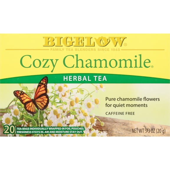 Bigelow Cozy Chamomile, Herbal Tea Bags, 20 Count
