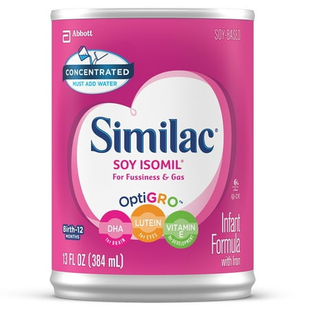 Similac Soy Isomil For Fussiness and Gas Infant Formula with Iron Baby Formula 13 fl oz Can (Pack of