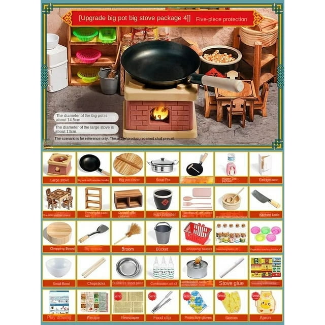Mini Small Kitchen Toys Real Cooking Full Set Cooking Kitchenware Real Version