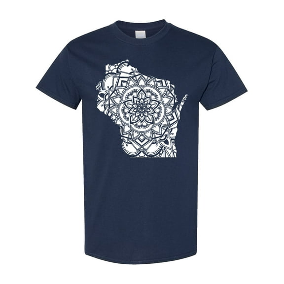 Inktastic Wisconsin Silhouette Mandala T-Shirt