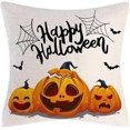 thumbnail image 4 of Juego de 4 fundas de almohada con decoraciones de Halloween, fundas de almohada decorativas con diseño de truco o trato de Happy Halloween, 18x18 pulgadas, 4 of 5