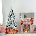 thumbnail image 2 of Costway 5ft Snow Flocked Hinged Artificial Slim Christmas Tree with Pine Needles, 2 of 10