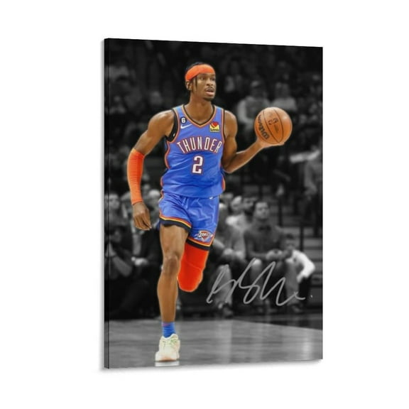 Shai Gilgeous Alexander Canvas Poster Room Aesthetic Poster Print Art Wall Painting Canvas Posters Gifts Modern Bedroom Decor 16x24inch(40x60cm)