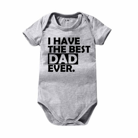 

Summer Savings Clearance! Dezsed I Have The Best Dad Ever Cotton Baby Clothes Toddler Baby Girls Boys Short Sleeve Letter Print T-Shirt Jumpsuit Romper