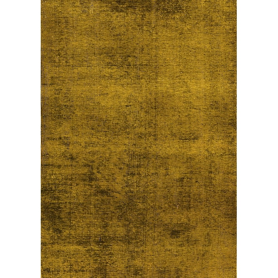 Ahgly Company Indoor Rectangle Oriental Yellow Industrial Area Rugs, 4' x 6'