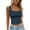 Navy, variant on Gkeoshab Womens Blouses Ribbed Texture Cropped Tank Top Solid Color Sleeveless Cami for Everyday Wear Blackish Green L