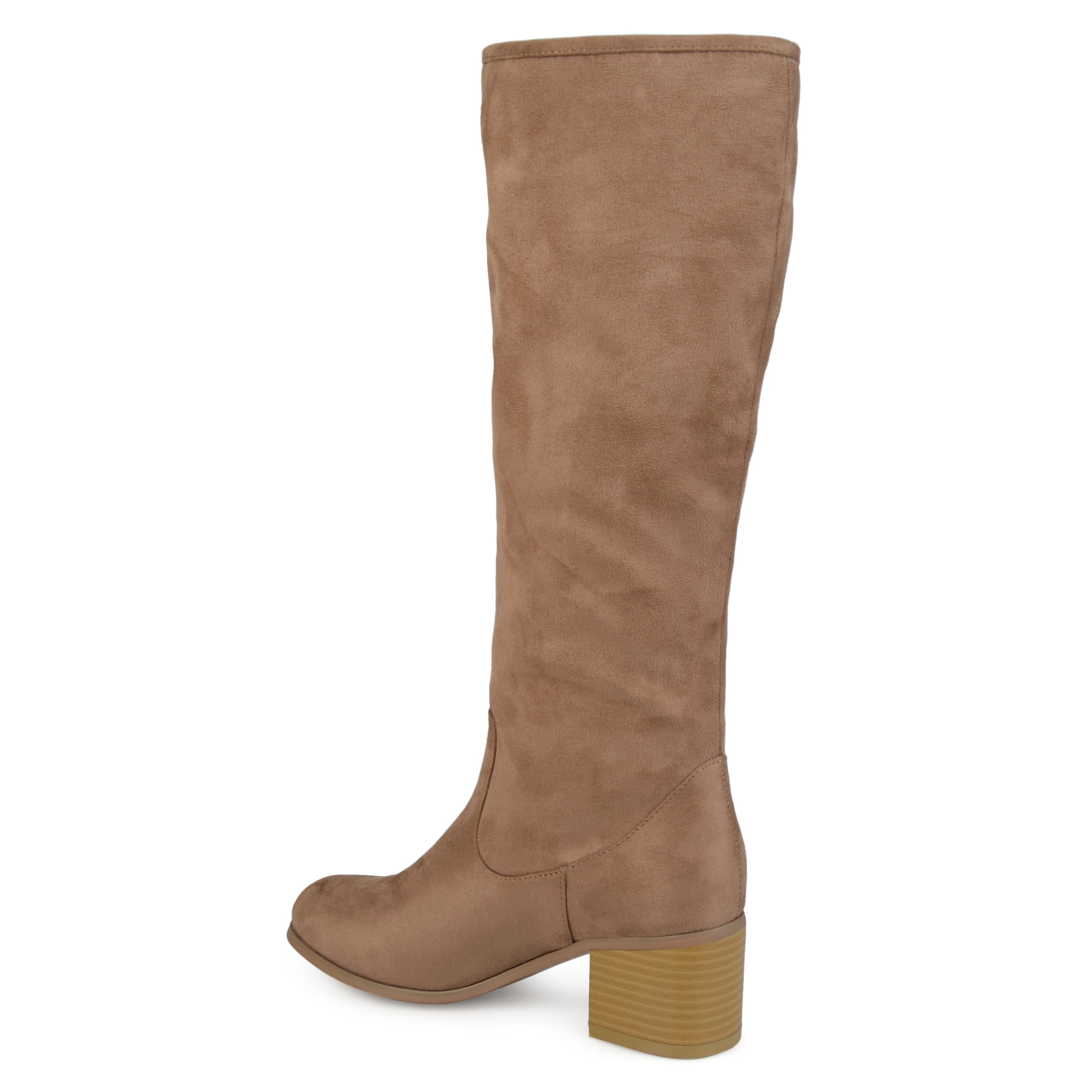 Journee Womens Sanora Wide Calf Stacked Heel Riding Boots