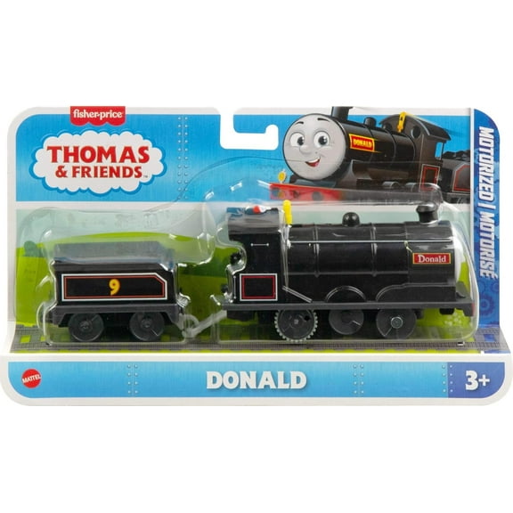 Thomas & Friends Motorized Toy Train Donald Battery-Powered Engine with Cargo Car