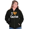 thumbnail image 4 of Love Heart Carbs Pizza Food Cute Womens Plus Size Graphic Zipper Hoodie Brisco Brands 2X, 4 of 5