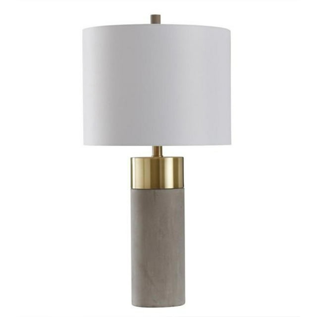 StyleCraft Signature 28 Pouces 100 Watts Lampe de Table, Laiton Souple/ciment Naturel