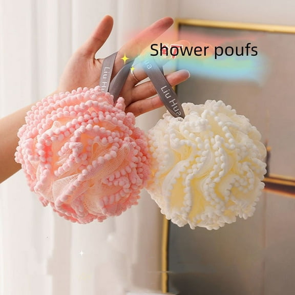 Exfoliating Spa Loofah Shower Sponge Bath Spa Puff Scrubber Ball Body Luffa Loofah for Exfoliate, Cleanse Skin, Set of 4, Random Color