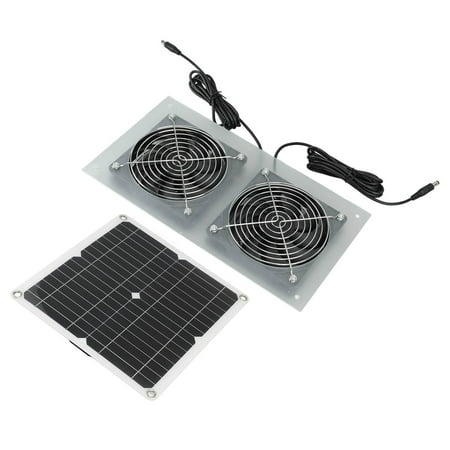

2024 15W Solar Panel Powered Fan Efficient Solar Powered Dual Fan Kits for Chicken Coop Greenhouses Shed Pet Houses Window