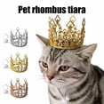 thumbnail image 2 of Sparkling Pet Crown Adjustable Cat Crown with Drawstring Rhinestone Tiara Crown for Cats And Small Dogs Cosplay Party Photo Prop, 2 of 8