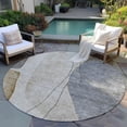 thumbnail image 6 of Addison Rugs Chantille Indoor/Outdoor Transitional Modern Taupe Washable Round Rug, 8' x 8', 6 of 6
