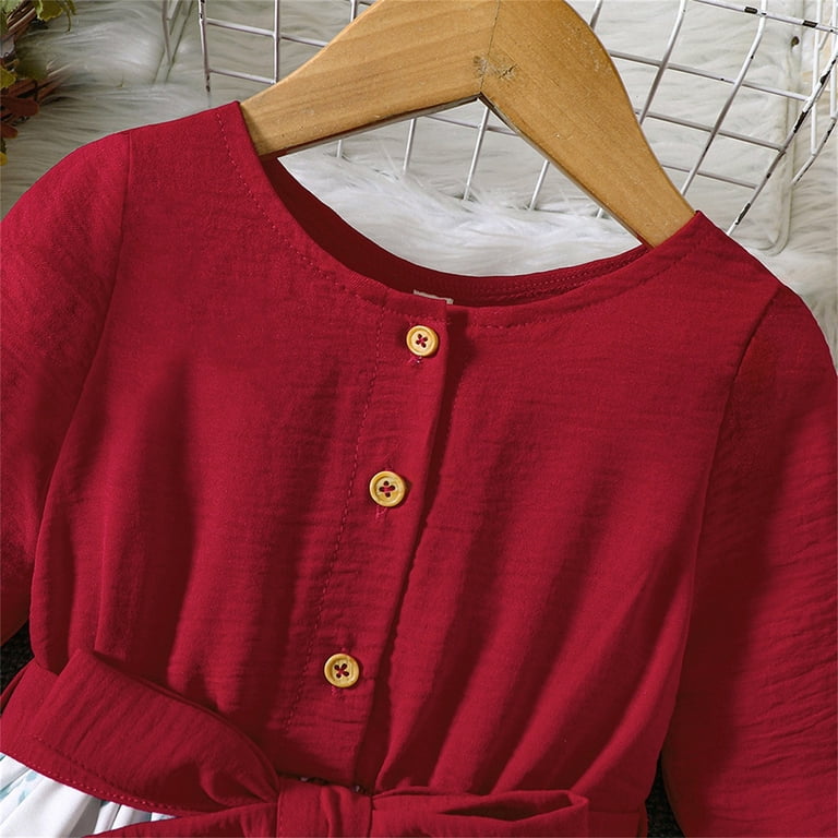 JSCDRPDWL a Line Dress Girl Dresses Semi Formal Dress 10 Year Old Girl Clothes Christmas Outfits for Girls Toddler Santa Outfit Christmas Outfit, Red 11-12 Years