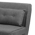thumbnail image 3 of 48 Inch Modern Sofa Futon Bed, Fabric Lumbar Pillow, Piped Stitching, Gray, 3 of 5
