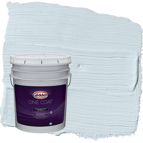Glidden One Coat Breakwater / Blue Flat Exterior Paint with Primer, 5 Gallon