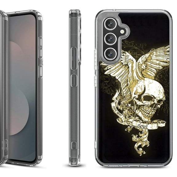 Shockproof Protective Phone Case Cover for Samsung Galaxy S25 FE, by OneToughShield - Wing Skull